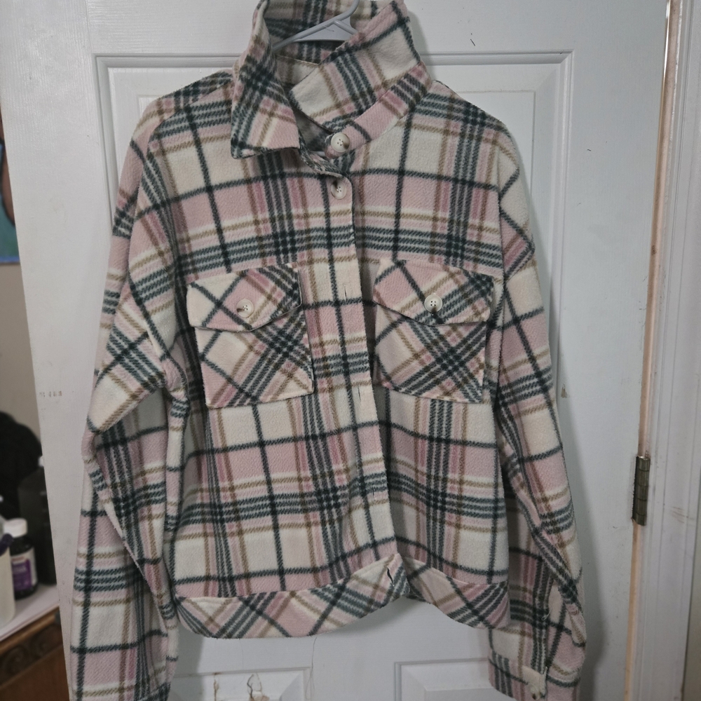 Plaid Button-Up Jacket